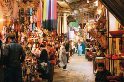 Uno de los excitantes zocos de Marruecos